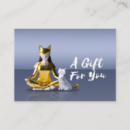 Tarjeta De Descuentos Origami Yoga Mediadora de Catwoman y regalo de gat