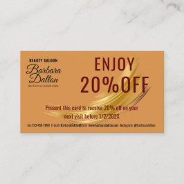 Tarjeta De Descuentos Oro de Terracota Beige. Accesorios para empresas