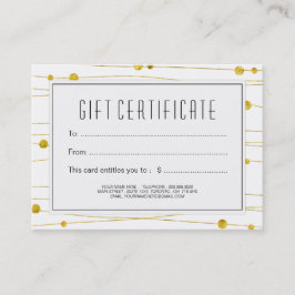 Tarjeta De Descuentos Oro y vale negro de los filamentos del confeti