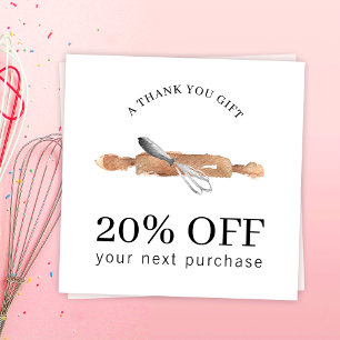 Tarjeta De Descuentos Panadería Utensils Whisk Chef Logo Catálogo de neg