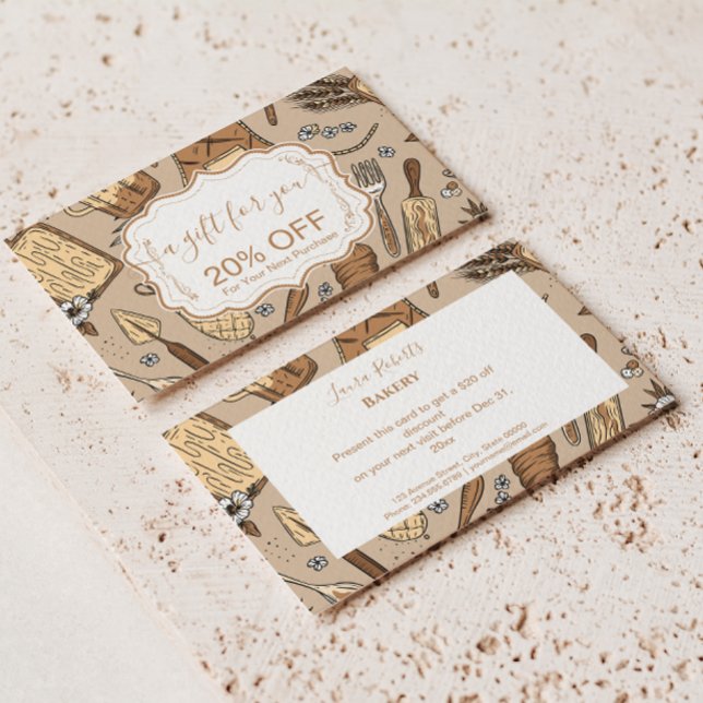 Tarjeta De Descuentos Pastel Bakery Branding (Subido por el creador)