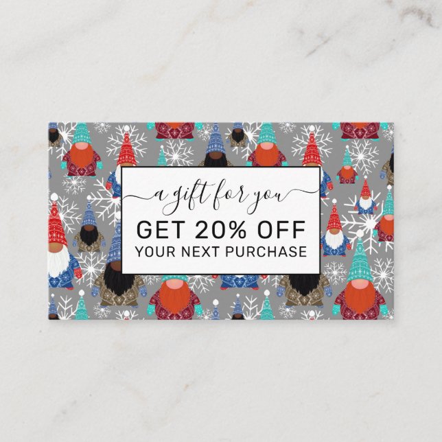 Tarjeta De Descuentos Patrón de Navidades de Ilustraciones de copo de ni (Anverso)