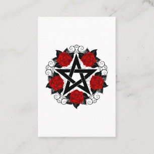 Tarjeta De Descuentos Pentagram con rosas rojas
