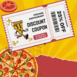Tarjeta De Descuentos Personaje clásico retro quirky Personalizado pizza