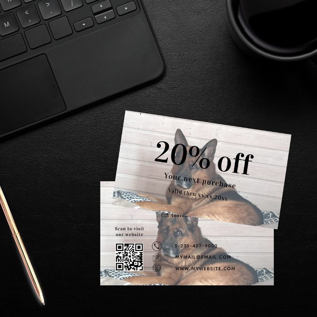 Tarjeta De Descuentos Personalizado animal de perro foto código qr (Subido por el creador)