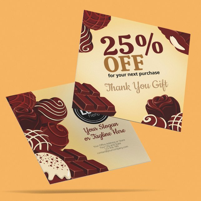 Tarjeta De Descuentos Personalizar el negocio moderno del chocolate (Subido por el creador)