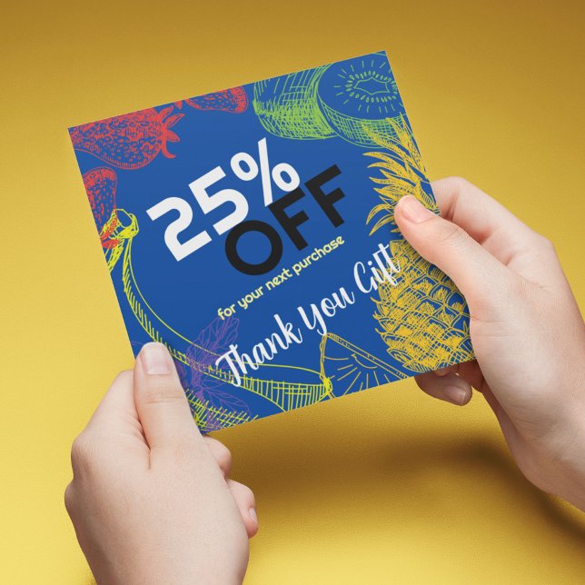 Tarjeta De Descuentos Personalizar negocio | Empresa de frutas tropicale (Subido por el creador)