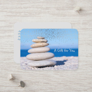 Tarjeta De Descuentos Piedras Zen,Océano,Confeti,Spá,Masaje
