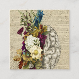 Tarjeta De Descuentos poster de anatomía cerebral floral médica