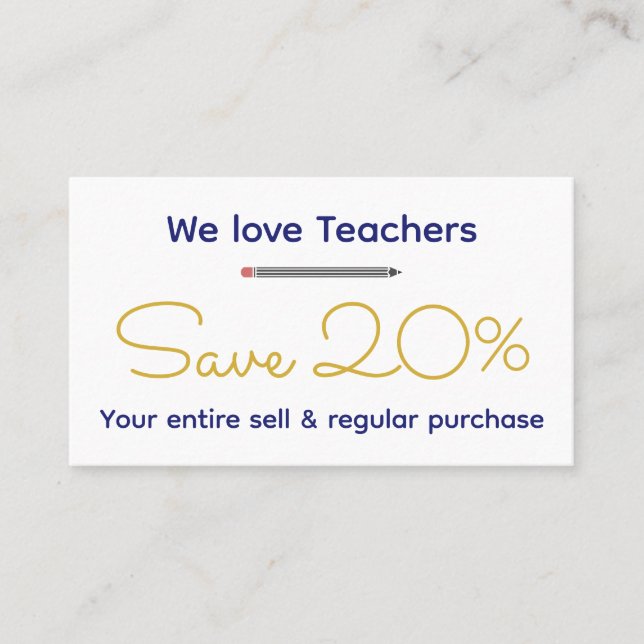 Tarjeta De Descuentos Profesor personalizado - Regalo personalizado (Anverso)