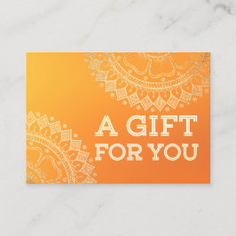 Tarjeta De Descuentos Profesora de Meditación de Yoga Naranja moderno or