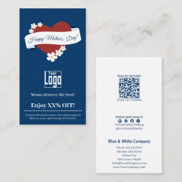 Tarjeta De Descuentos Promoción Marco de Flor Corazón Rojo Día de la Mad