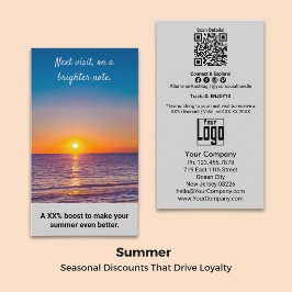 Tarjeta De Descuentos Próxima visita, en una nota más brillante. Gracias