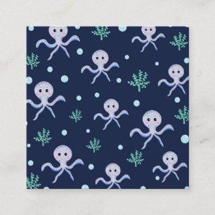 Tarjeta De Descuentos Pulpo bajo el mar patrón infantil