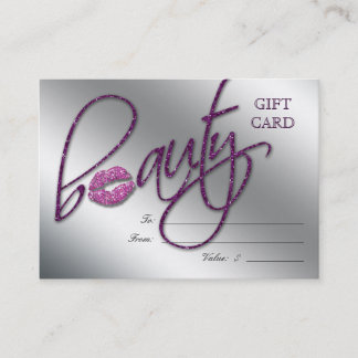 Tarjeta De Descuentos Púrpura de la chispa de los labios de la belleza