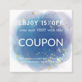 Tarjeta De Descuentos Purpurina de Glam moderno con escritura de firma h