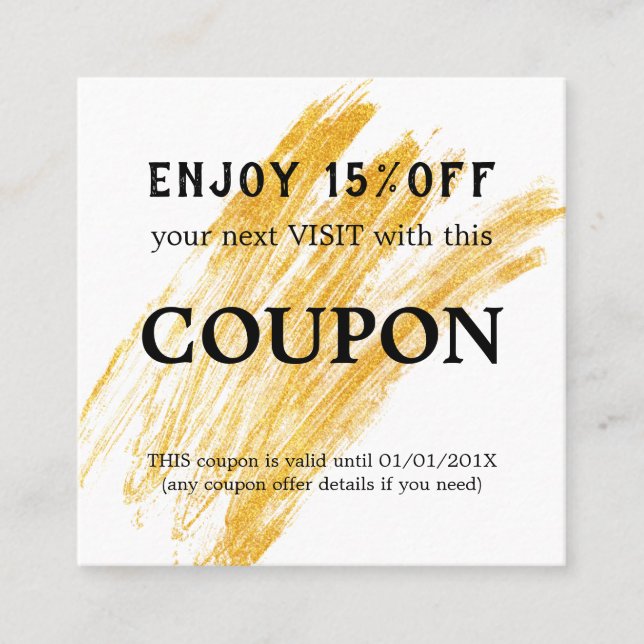 Tarjeta De Descuentos Purpurina elegante moderno de olas (Anverso)