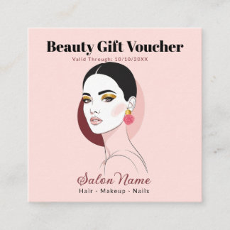Tarjeta De Descuentos Regalo de belleza rosa de salón personalizado