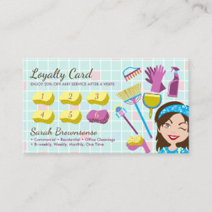 Tarjeta De Descuentos Regalos de Servicio de Limpieza Señora de la Limpi