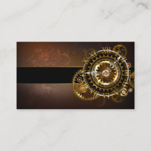 Tarjeta De Descuentos Reloj de vapor con engranajes antiguos