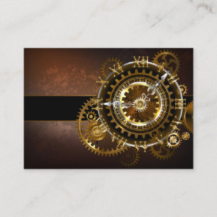 Tarjeta De Descuentos Reloj de vapor con engranajes antiguos
