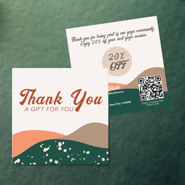 Tarjeta De Descuentos Resumen moderno Terra Verde Yoga Cotta (Subido por el creador)