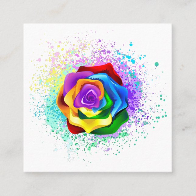 Tarjeta De Descuentos Rosa arcoiris colorido (Anverso)