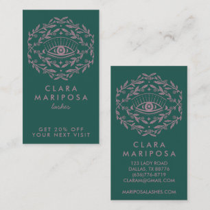 Tarjeta De Descuentos Rosa ocular místico vina belleza boho ilustrado