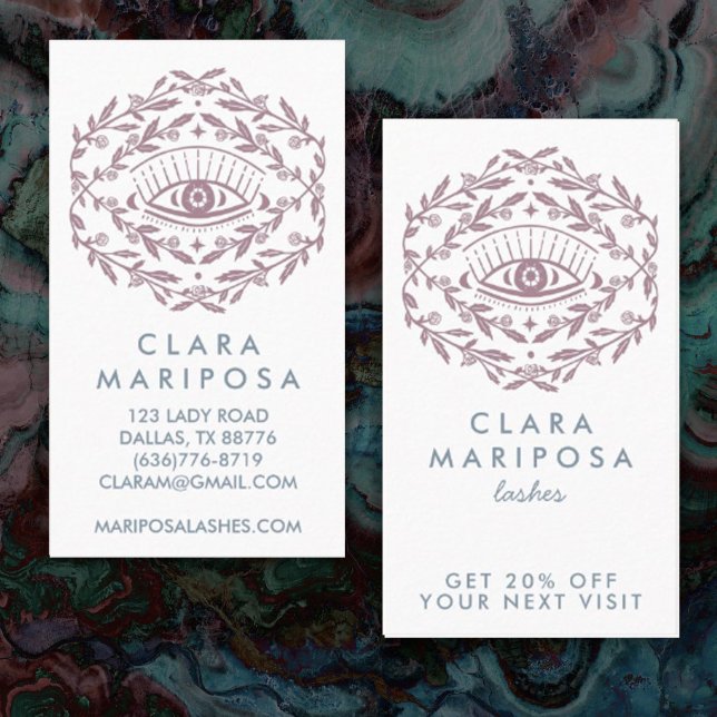 Tarjeta De Descuentos Rosa ocular místico vina belleza boho ilustrado (Subido por el creador)
