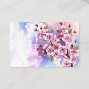 Tarjeta De Descuentos Sakura rosa sobre fondo de pintura