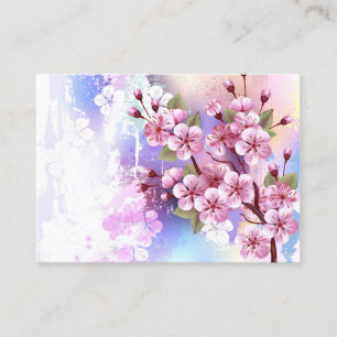 Tarjeta De Descuentos Sakura rosa sobre fondo de pintura