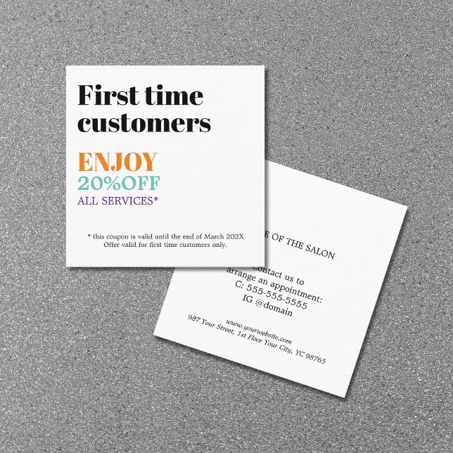 Tarjeta De Descuentos Salón de Belleza Colorido Moderno (Subido por el creador)