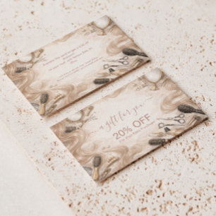 Tarjeta De Descuentos Salón de Belleza de Acuarela Branding