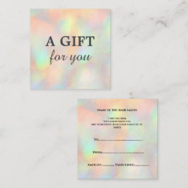 Tarjeta De Descuentos Salón de belleza holográfica moderno y elegante