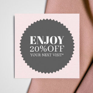 Tarjeta De Descuentos Salón de Belleza Minimalista Elegante Rosa Pálido