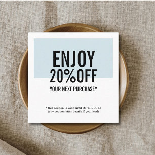 Tarjeta De Descuentos Salón de belleza moderno y audaz azul y blanco