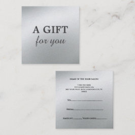 Tarjeta De Descuentos Salón de belleza plateado del glamur
