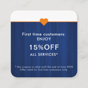 Tarjeta De Descuentos Salón de belleza simple y elegante por primera vez