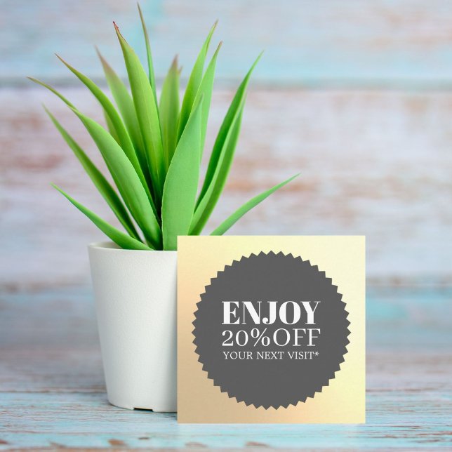 Tarjeta De Descuentos Salón De Gris Mínimo Elegante Faux Gold (Subido por el creador)