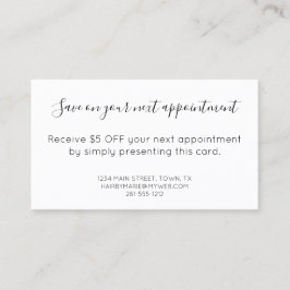 Tarjeta De Descuentos Salón de tijeras de época