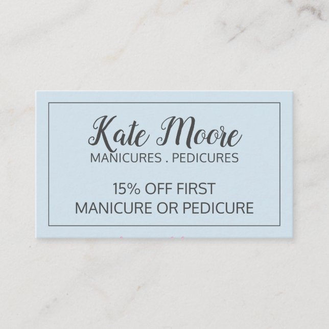 Tarjeta De Descuentos Salón Nail Manicurista Y Pedicurista Salón Nal (Anverso)