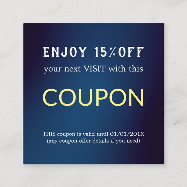 Tarjeta De Descuentos Salón simple minimalista moderno (Anverso)