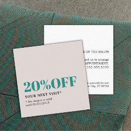 Tarjeta De Descuentos Salón Verde minimalista Pastel Beige