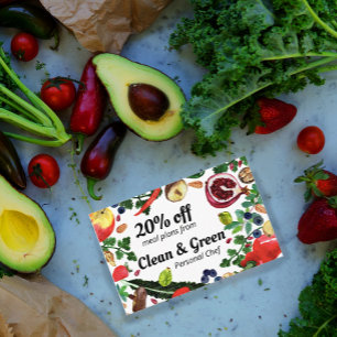 Tarjeta De Descuentos Sano Chef Personal Nutricionista Veggies Modernos