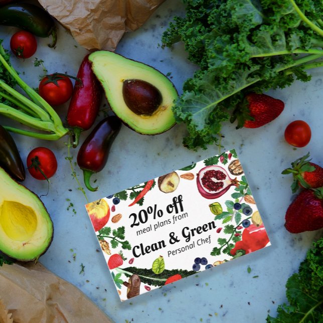 Tarjeta De Descuentos Sano Chef Personal Nutricionista Veggies Modernos (Subido por el creador)