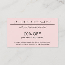 Tarjeta De Descuentos Sencillo código QR profesional elegante rosa moder