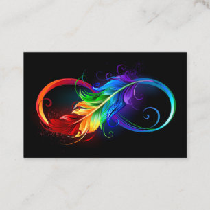 Tarjeta De Descuentos Símbolo de infinito con pluma de arcoíris