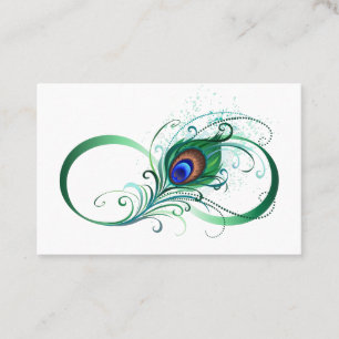 Tarjeta De Descuentos Símbolo infinito con pluma de pavo real