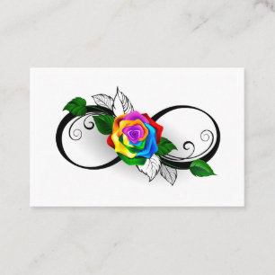 Tarjeta De Descuentos Símbolo infinito con Rosa arcoiris