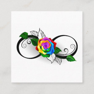 Tarjeta De Descuentos Símbolo infinito con Rosa arcoiris